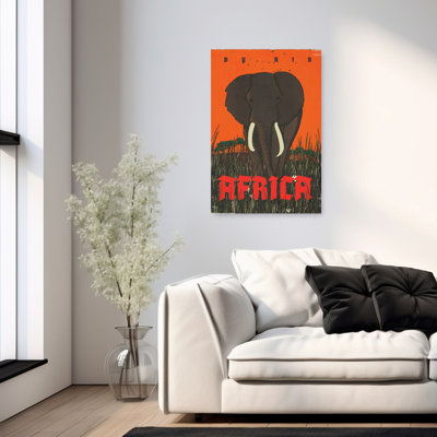 Vintage African Safari Vintage Elephant Nature Wildlife Wall Art