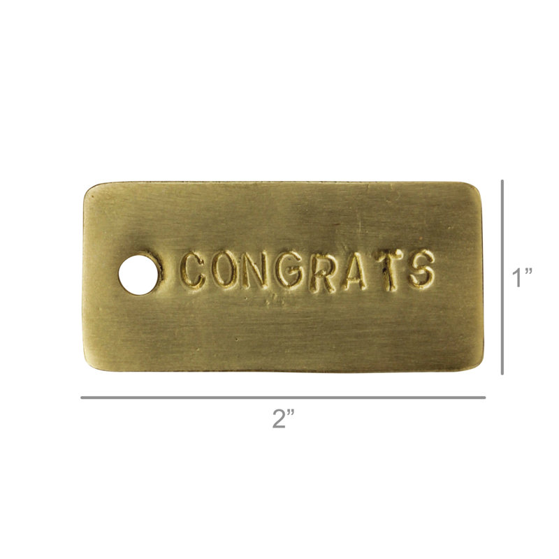 Étiquette en laiton - Congrats