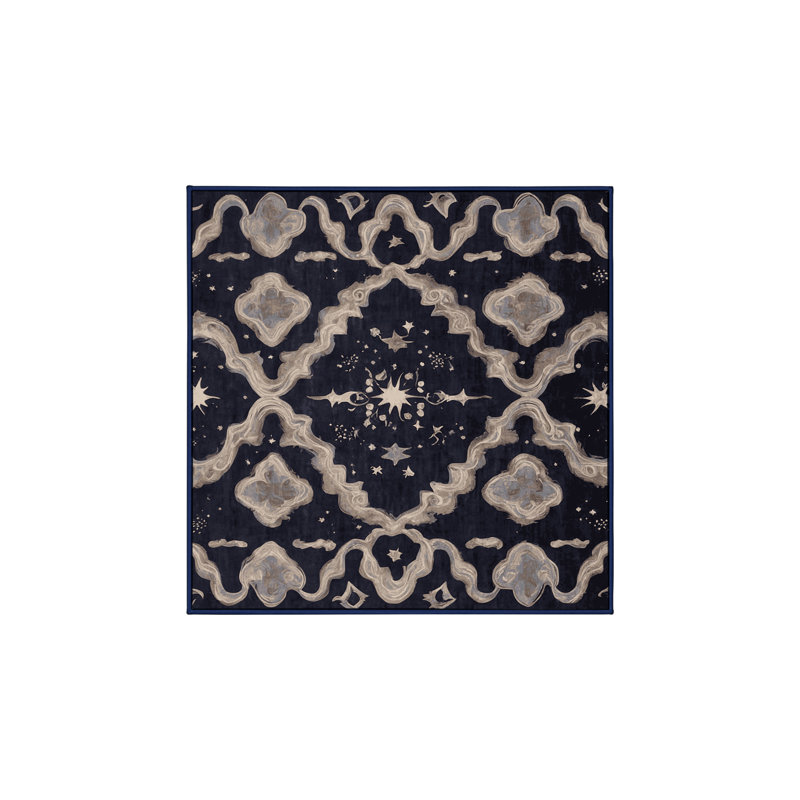 Tapis mauve soyeux et moelleux, Carré 8 pi