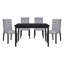 2 chaises d'appoint pour salle à manger décontractée, revêtement en velours gris, chaises de salle à manger avec cadre en bois noir, structure de finition, ambiance décontractée