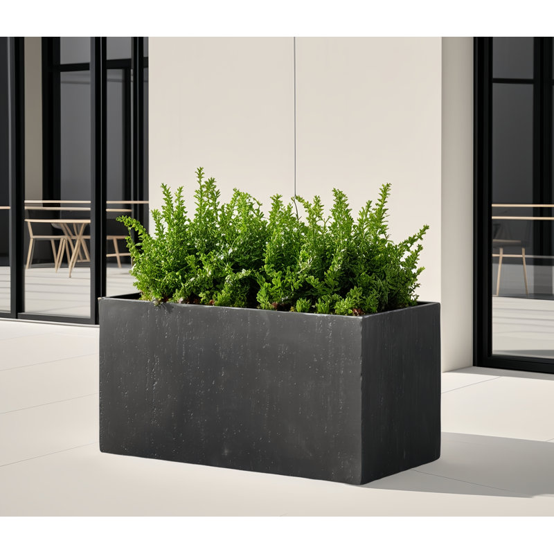 Grande boîte à fleurs Mgo 31 po, H 16 po x l 15,75 po x P 31,25 po, Noir