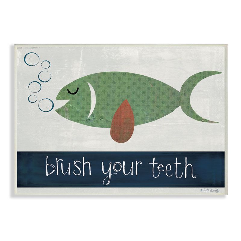 "Burkett brosser les dents", art encadré, H 10 po x l 15 po x P 0,5 po, Plaque murale