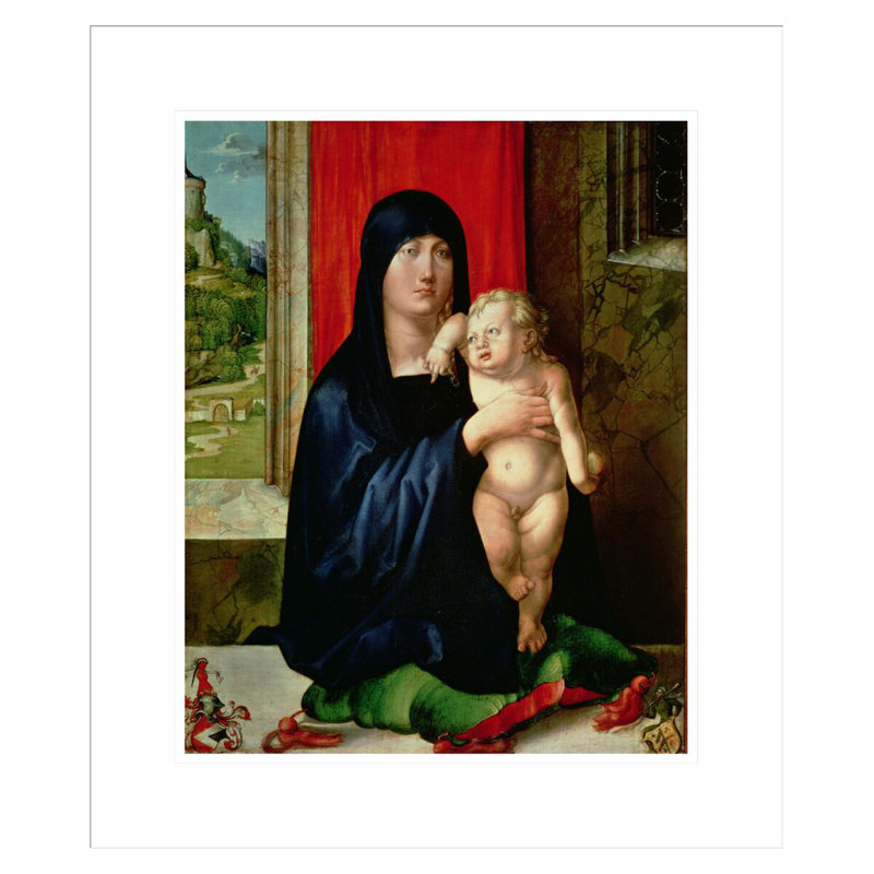 «Madonna and Child» par Albrecht Dürer, impression giclée encadrée, H 27,89 po x l 23,5 po