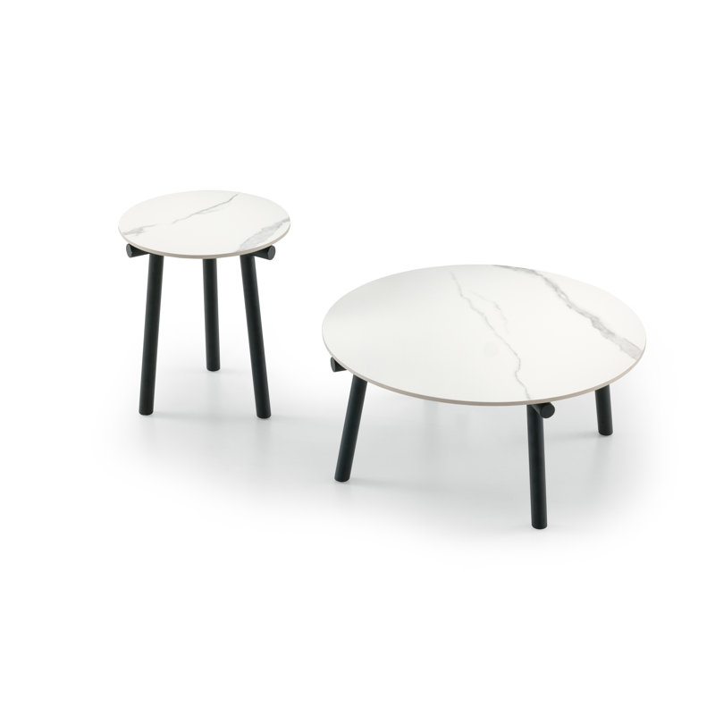 Dartisha Coffee Table, White, Emperador marble