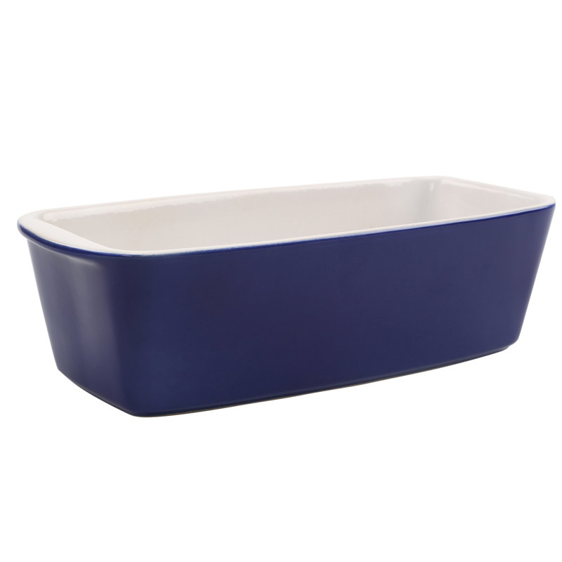 Symple Stuff Ovenlove Rectangle Ceramic Baker Bakeware, Imperial Blue