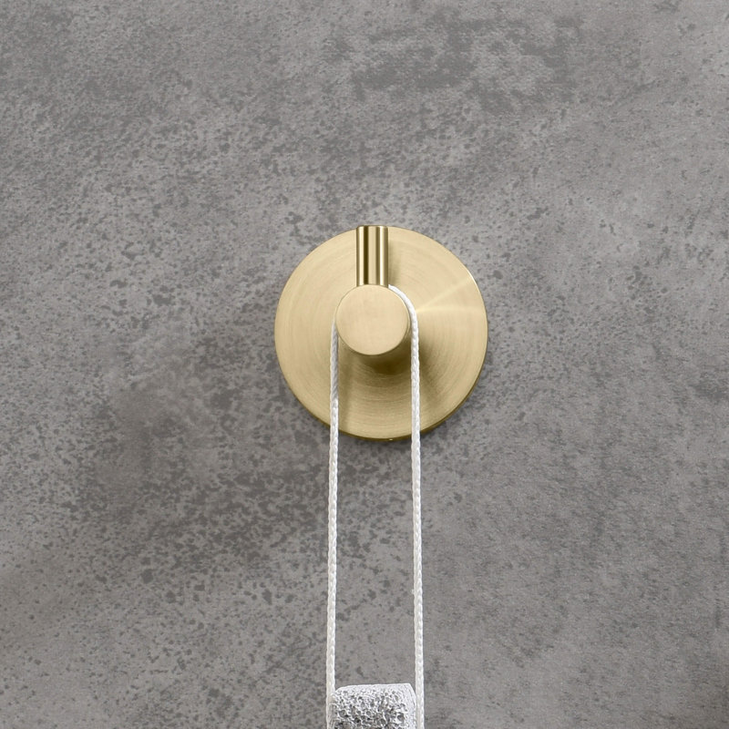 Brushed Gold Circular Wall Mounted Robe Hook
