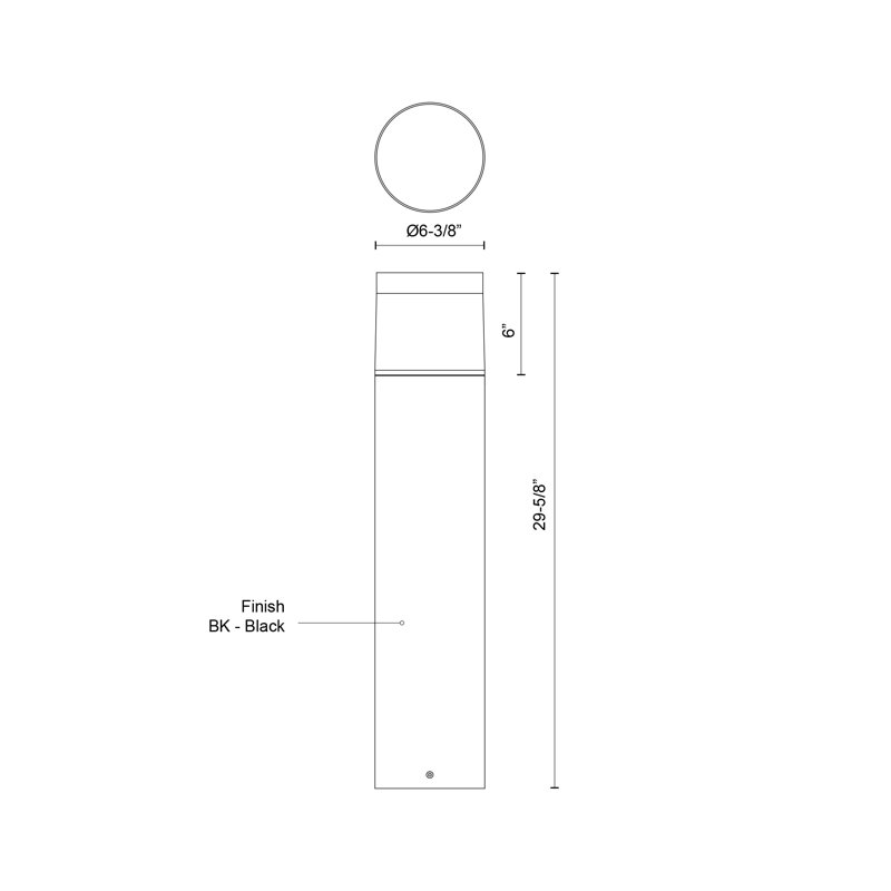 Hanover LED Bollard Light, 29.63" H x 6.38" W x 6.38" D