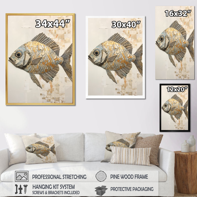 Fish Harmony I - Fish Canvas Prints, Wrapped Canvas, 44" H x 34" W x 1.5" D