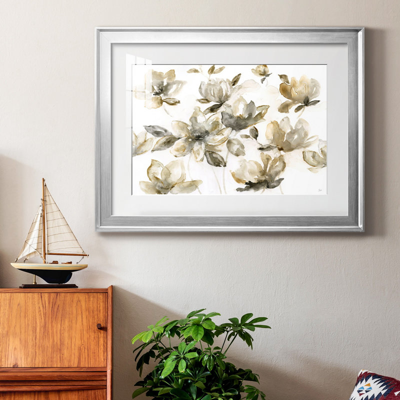 Natures Dance - peinture encadrée, H 26,5 po x l 36,5 po x P 1,5 po, Papier avec cadre argenté