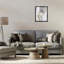 Cadre flottant gris et beige Elegant Streaks, design par Rachel Springer-549354679-549354678
