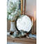 Plateaux à miroir ronds en plastique argenté avec motif d'arbre - L: P 17,5 x 2 po: P 14,5 x 2 po