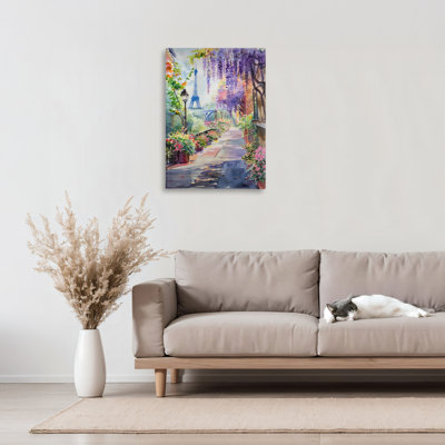 Wisteria Walkway in Paris Canvas, design par LSR Creative Studio