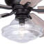 Ventilateur de plafond d'intérieur en bronze à fixation sur tringle 52 po avec pales réversibles en bois de grève et érable foncé Mandy, ensemble d'éclairage à DEL à intensité variable et télécommande, 3 vitesses, abat-jour en verre transparen-2116063959