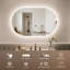 Ahmiyah ovale à DEL-miroir de salle de bain / anti-buée / à intensité variable / Bluetooth / verre trempé-347491721