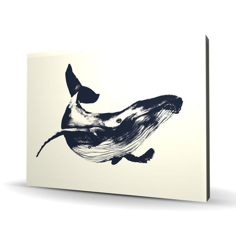 Croquis de baleine bleue - décor de toile de salle de bain animaux aquatiques