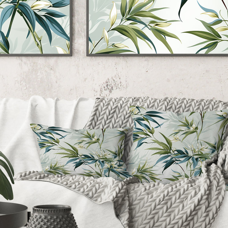 Coussin en polyester tropical Zen Bamboo IV - Floral