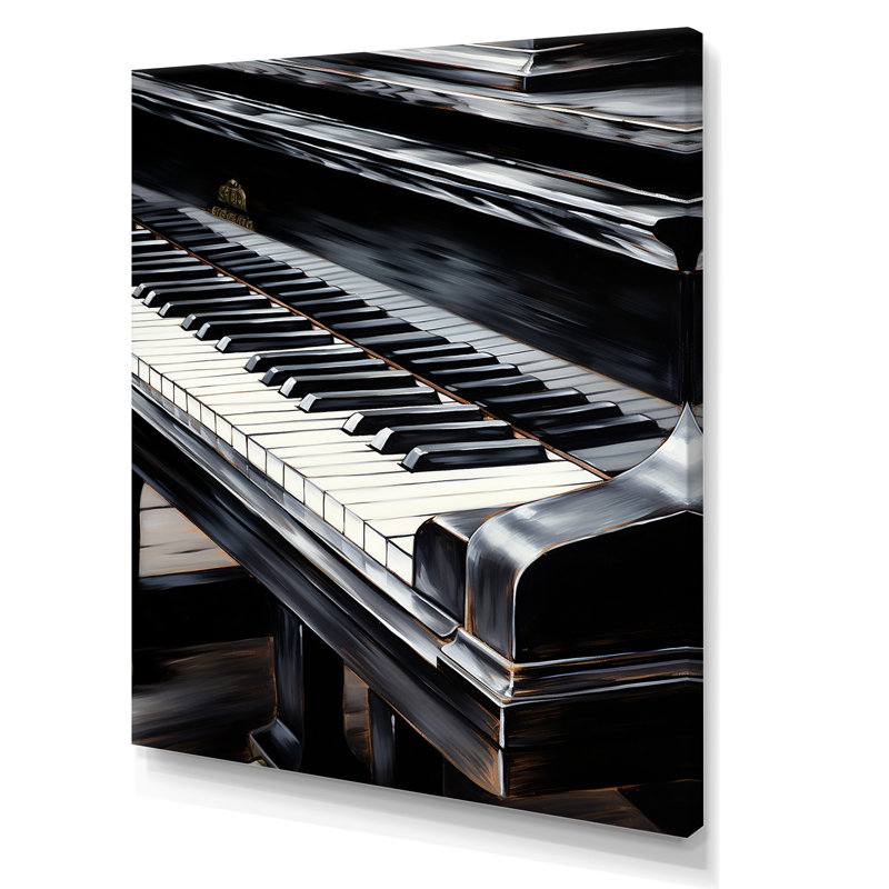 «Black and White Piano Keys To Serenity III», reproduction sur toile, Toile tendue, H 40 po x l 30 po