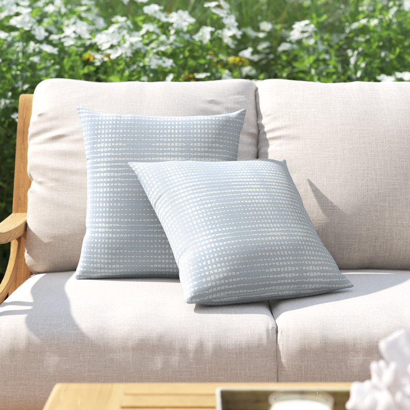 Fenna No Decorative Addition Indoor/Outdoor Throw Pillow, Sky, 16" x 16"