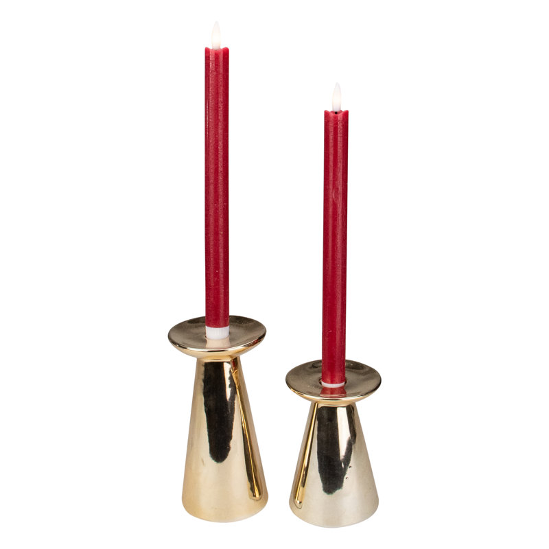 Bougies de Noël effilées sans flamme à DEL 11 po, Rouge