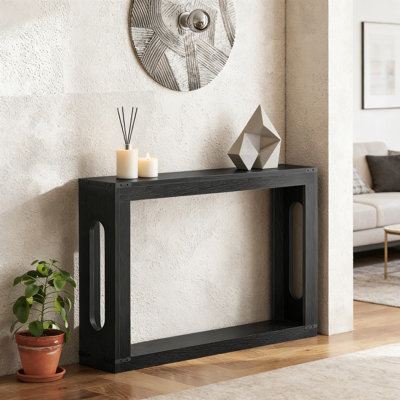 Farmhouse Console Table With Storage Shelf, Industrial Vintage Sofa Table For Living Room Entryway Hallway, Rustic Accent Table