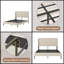 Structure de lit plateforme pleine grandeur avec tête de lit et station de charge USB - Structure en velours beige, sans bruit, aucun sommier requis, assemblage facile en 30 minutes-2054868404