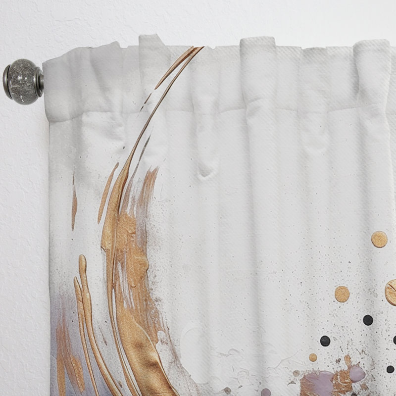 Toochi - Art circulaire en marbre massif I - Rideau moderne - Velours obscurcissant - 1 panneau, L 52 po x L 84 po