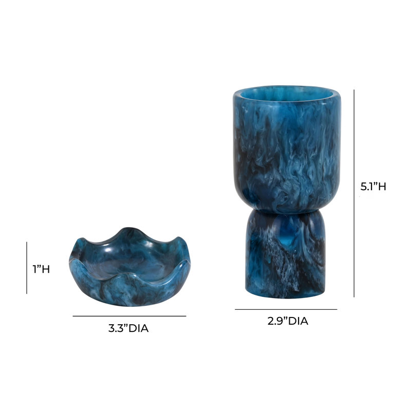 Coupe plateforme en résine, Bleu