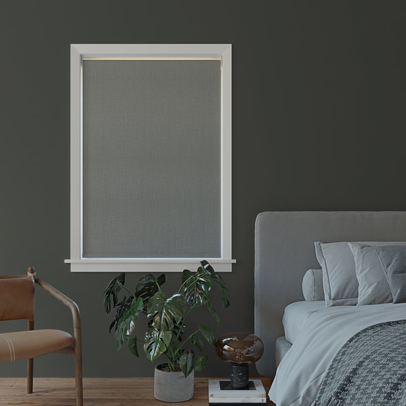 Gray 23" x 72" Blackout Cordless Fabric Roller Shade