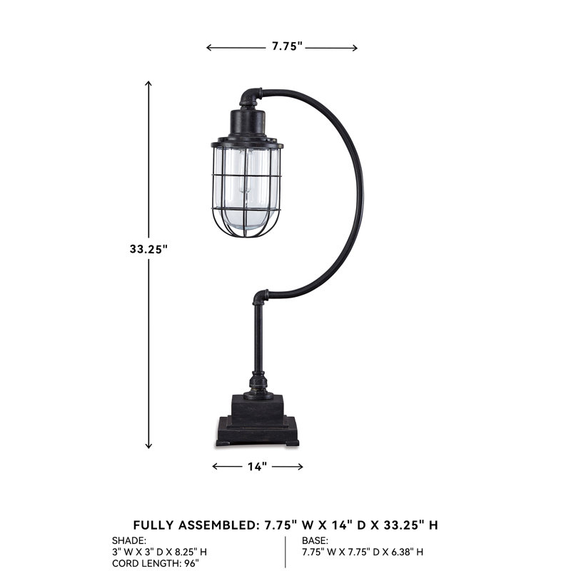 Thurso Glass,Metal Table Lamp