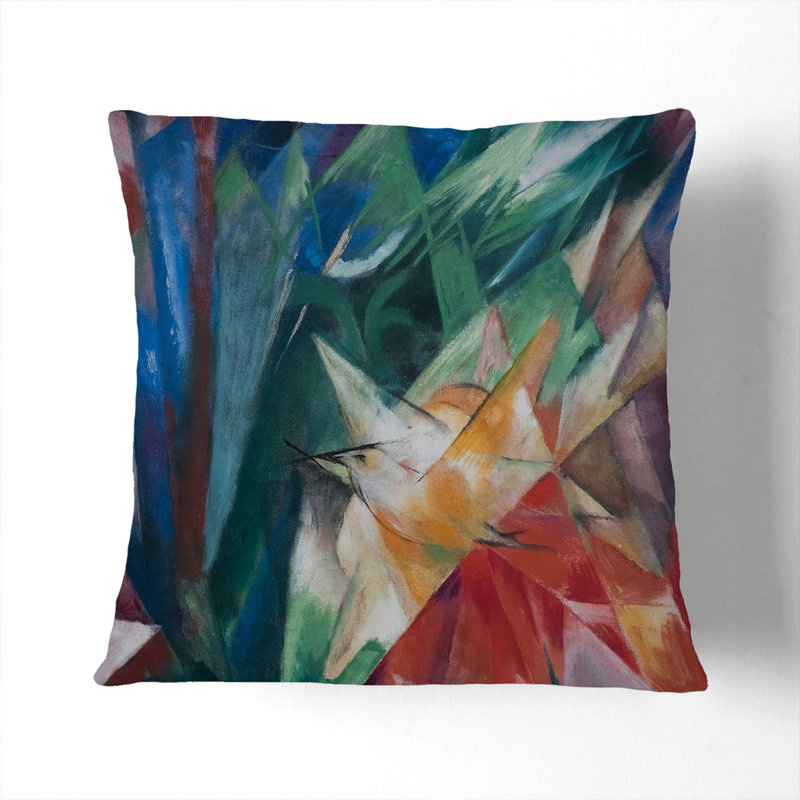 Birds Abstract Scatter Cushion, White, 40cm H x 40cm W x 15cm D