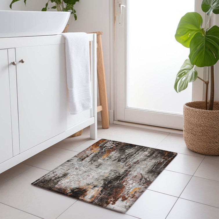 Machine Washable Indoor/Outdoor Claudian ACN1640 Gray Rug