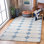 Kolb Hand Tufted Wool/Cotton Geometric Rug in Ivory/Blue