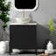 Ensemble de meuble-lavabo moderne noir avec lavabo en céramique durable et grand rangement