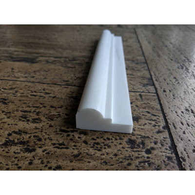 Doublure de rail de chaise en marbre 2 po x 12 po Bianco Dolomite