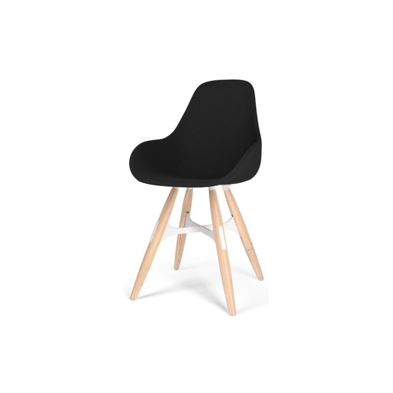 Chaise d'appoint en laine Delfida, Naturel
