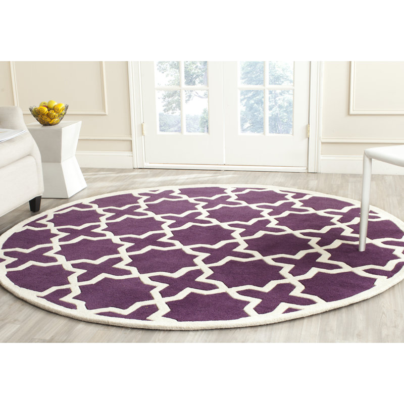 Chatham Hand Tufted Wool Geometric Rug, Round 7'