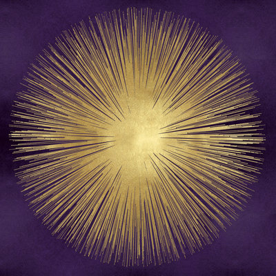 Sunburst Gold On Purple I - Wrapped Canvas Art Prints