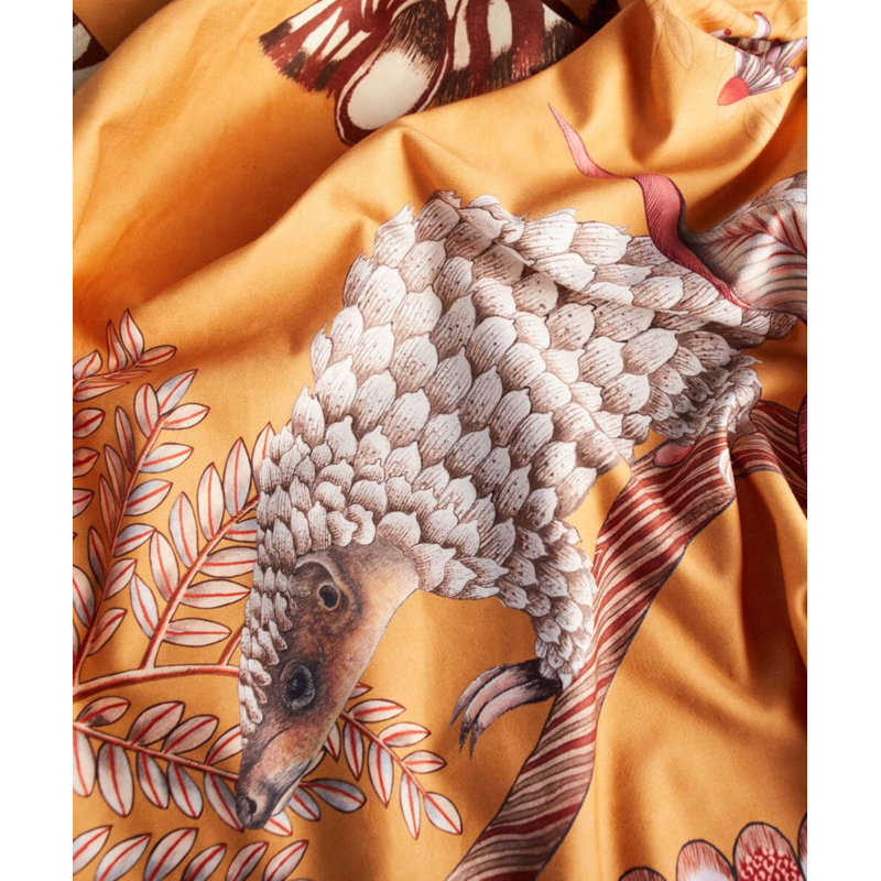 Ardmore Cotton Tablecloth, 138" Rectangle, Orange