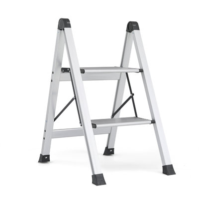 Step Ladder Portable Foldable Stool with Wide Platform Step, Non-Slip Feet, 330 lbs Weight Capacity