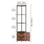 Étagère d'angle à 5 niveaux H 66,1 po x l 12 po avec support à DEL étroit et portes