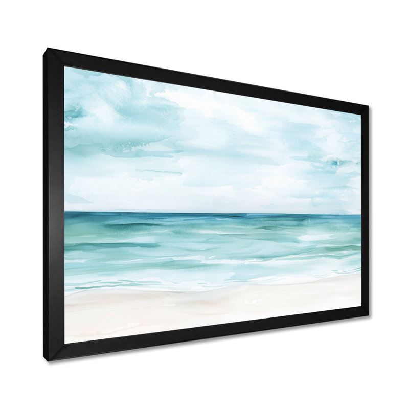Impression sur toile «Coastal Dreams Horizon - Beach & Ocean», H 12 po x l 20 po, Noir