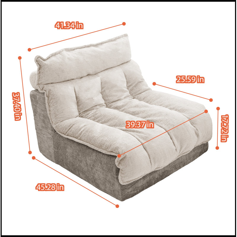 Siège simple rembourré avec coussin moelleux Gerner, Beige