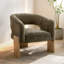 Chaise d'appoint Tess en beige Manchester moderne sur bois massif-604837523