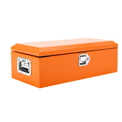 Heavy Duty Steel Truck Bed Tool Box with Lock & Handle, Metal Storage Case for Pickup, Trailer & RV
