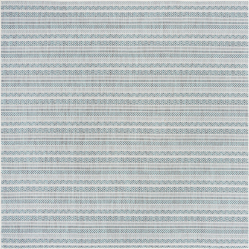 Tapis d'extérieur scintillant bleu clair, Carré 7 pi 10 po