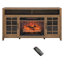 Meuble télé 55 po avec foyer électrique encastrable Kd, couleur bois de grange récupéré