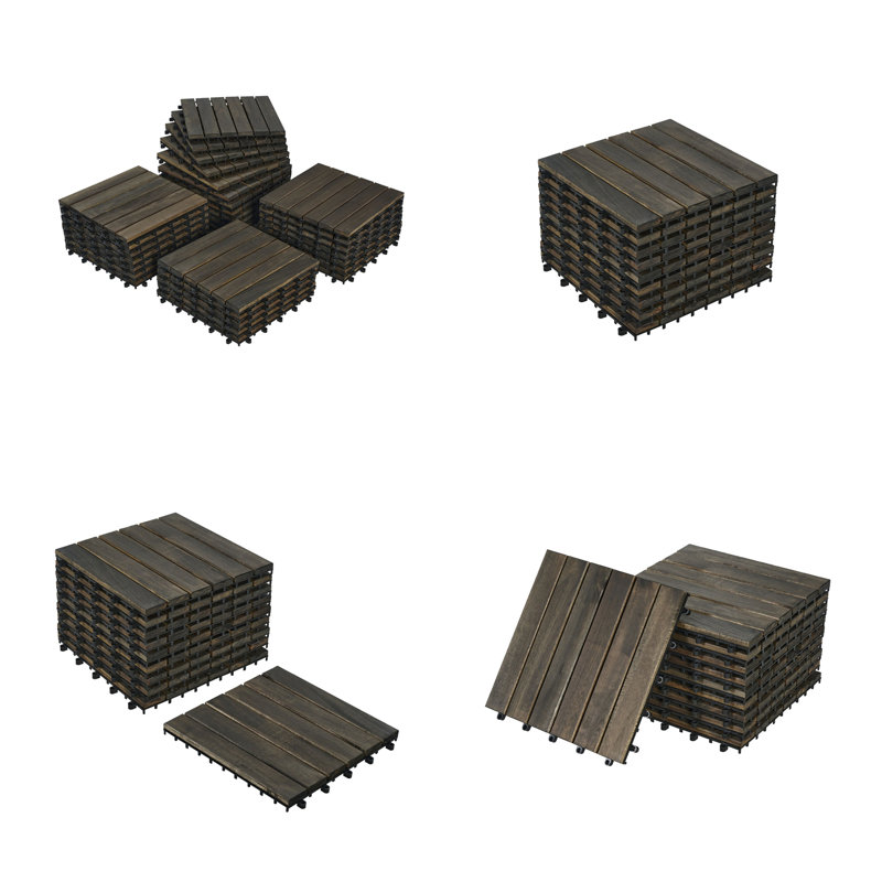 Interlocking Deck Tiles Checker Pattern