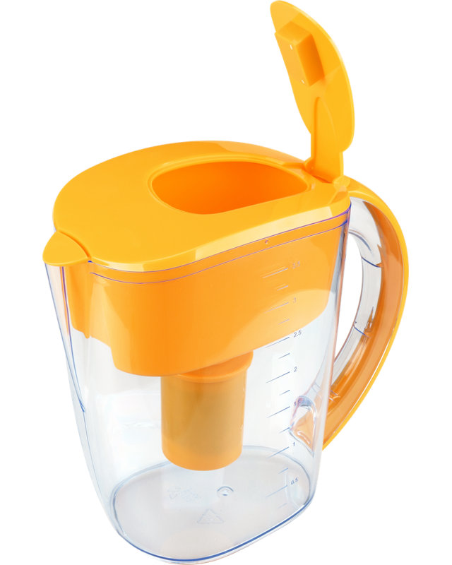 Blue Water Pitcher With Filter, Yellow