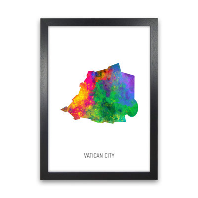Vatican City Watercolour Map by Michael Tompsett - 1 Piece Wall Art