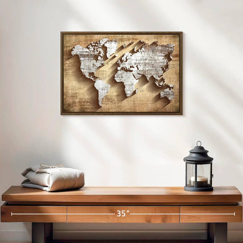 Carved Wood World Briscoe, 19" X 13", Floating Frame Walnut